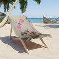 Pink Dragonfly & Rose Beach Towel — Vintage Floral Summer Towel