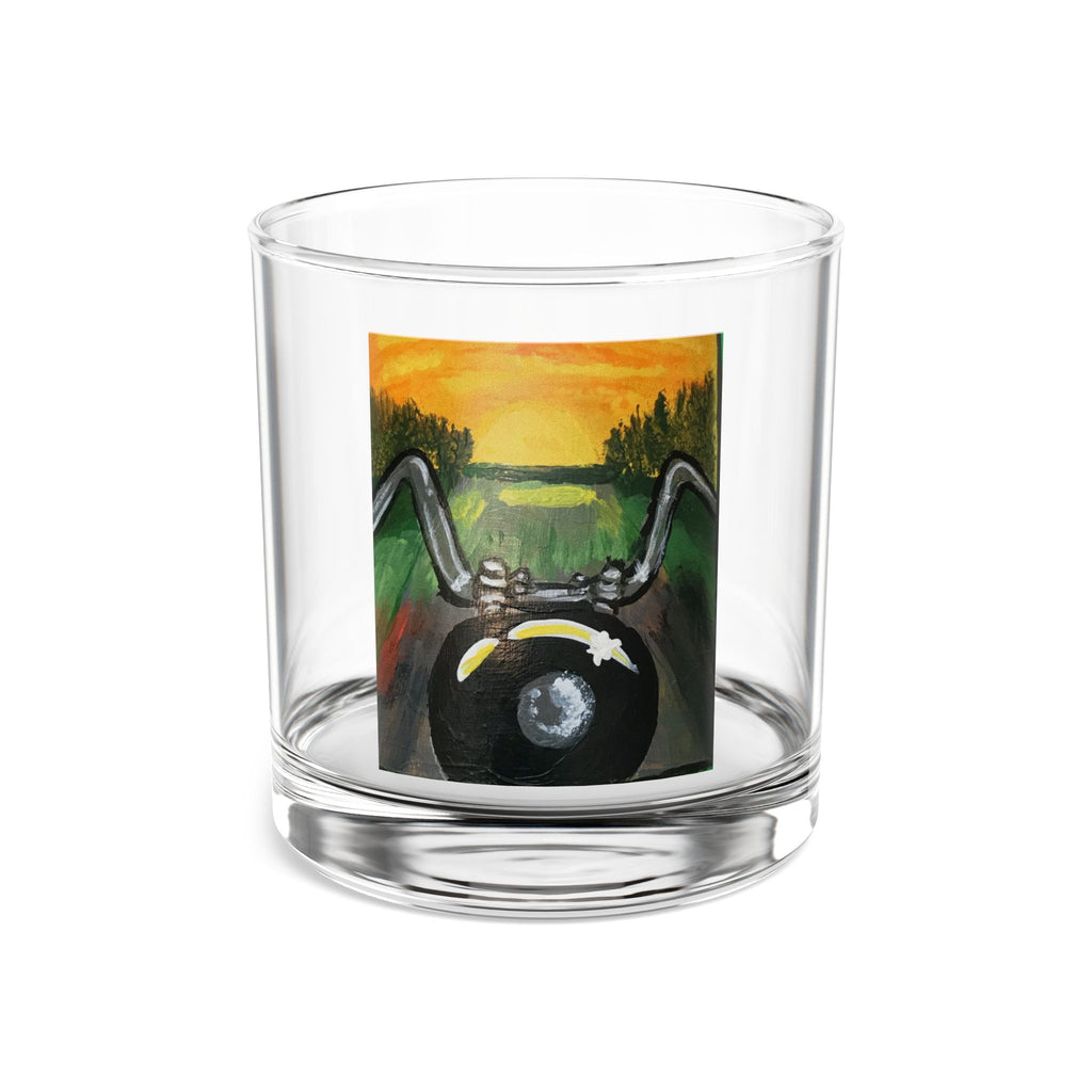 POV Motorcycle Sunset — Rocks Glass