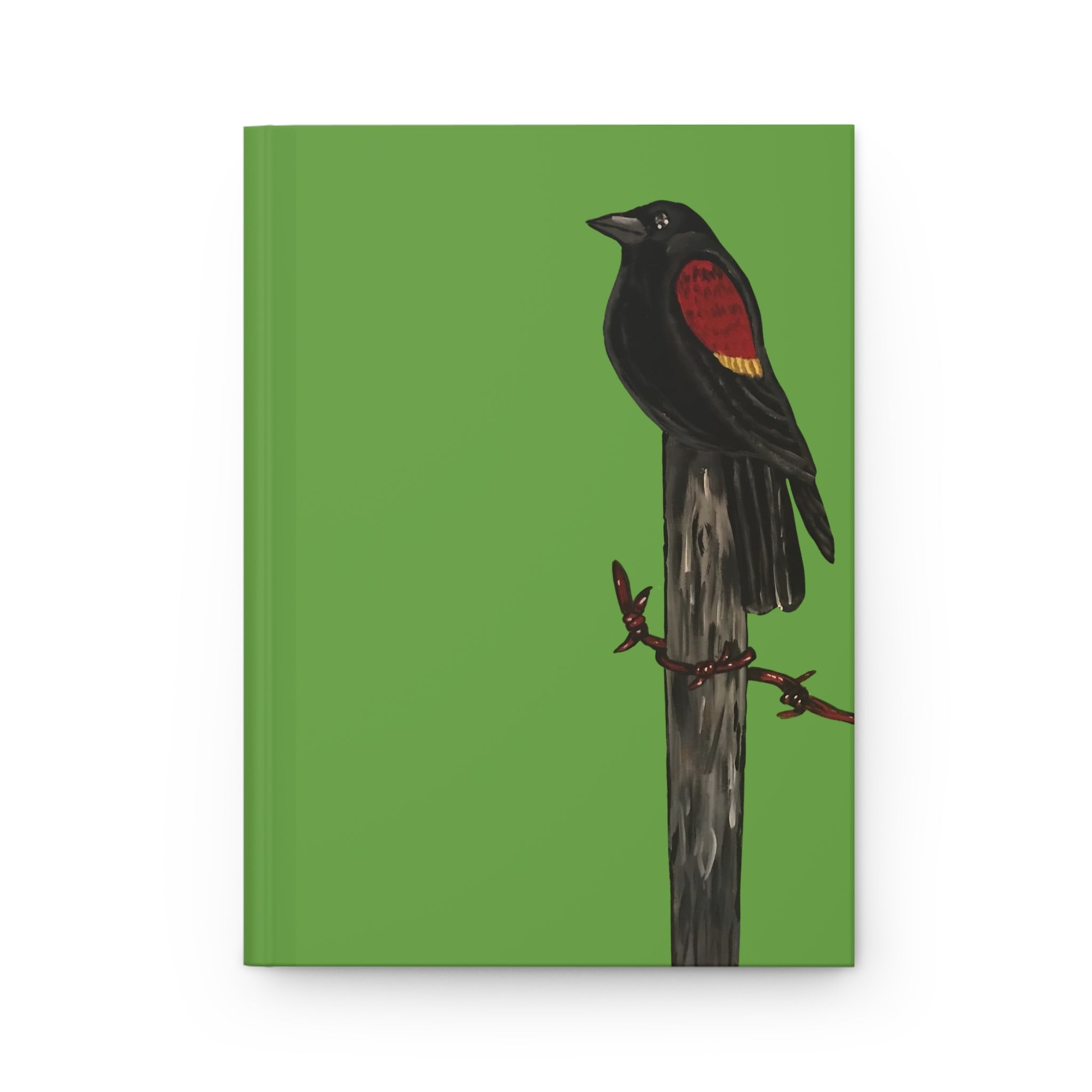 The Red-Winged Blackbird — Original Hand-Painted Art Hardcover Journal