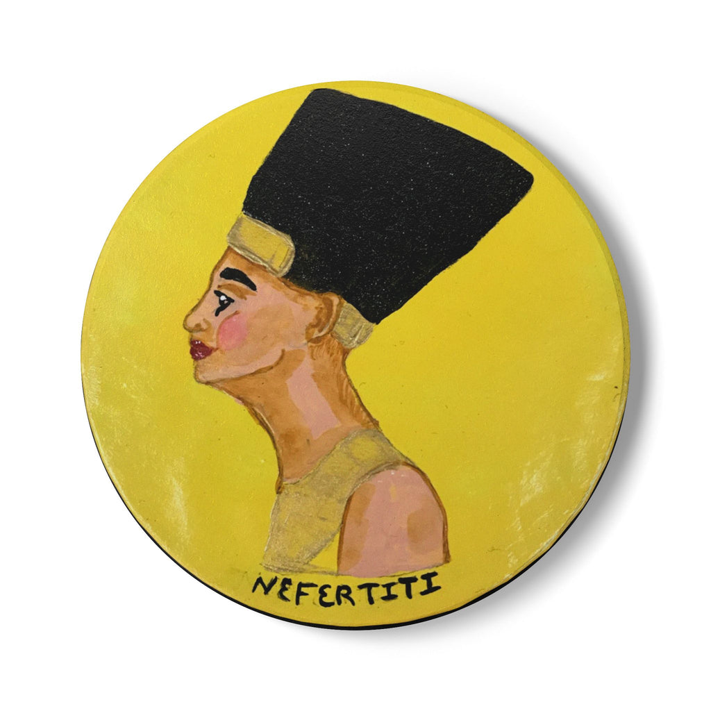 Nefertiti Ceramic Coaster — Egyptian Queen Art Drink Coaster