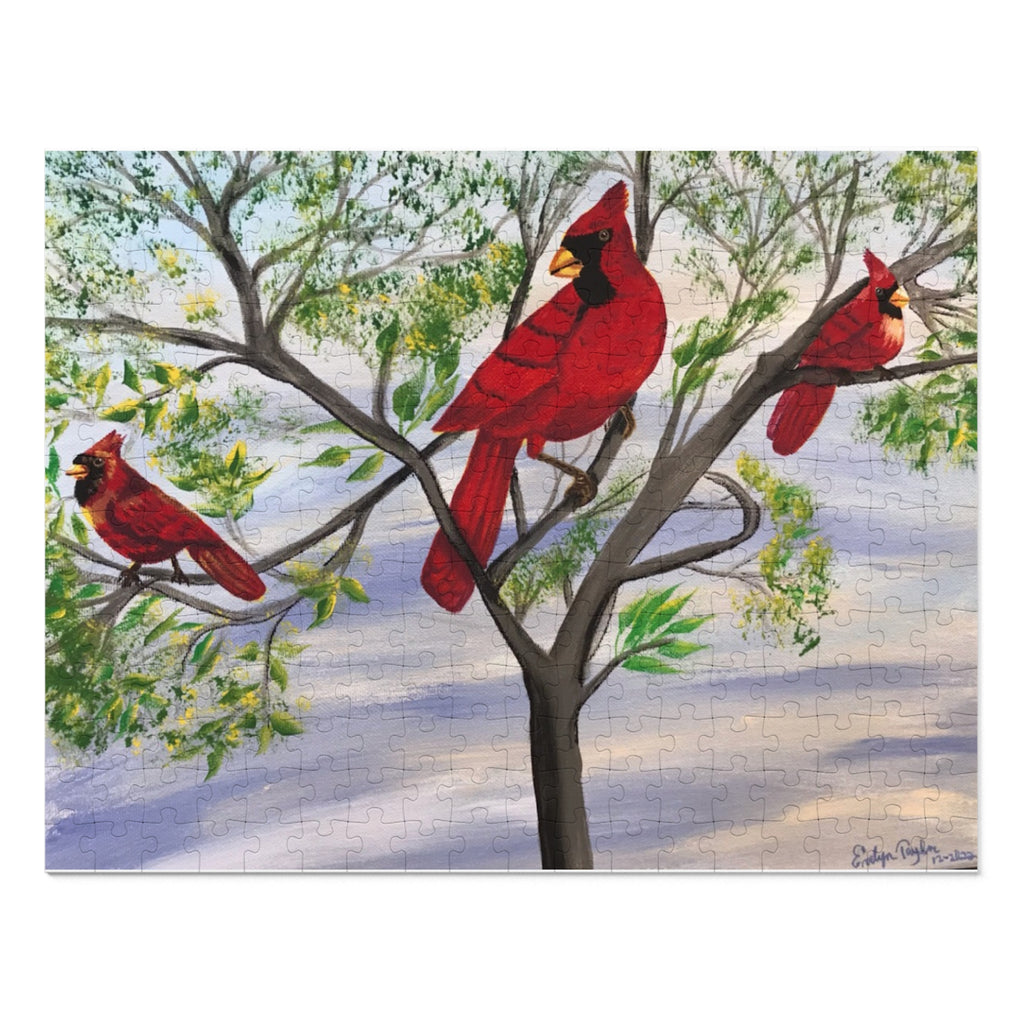 Cardinal Birds Jigsaw Puzzle with Tin — 500-Piece Nature Puzzle Gift