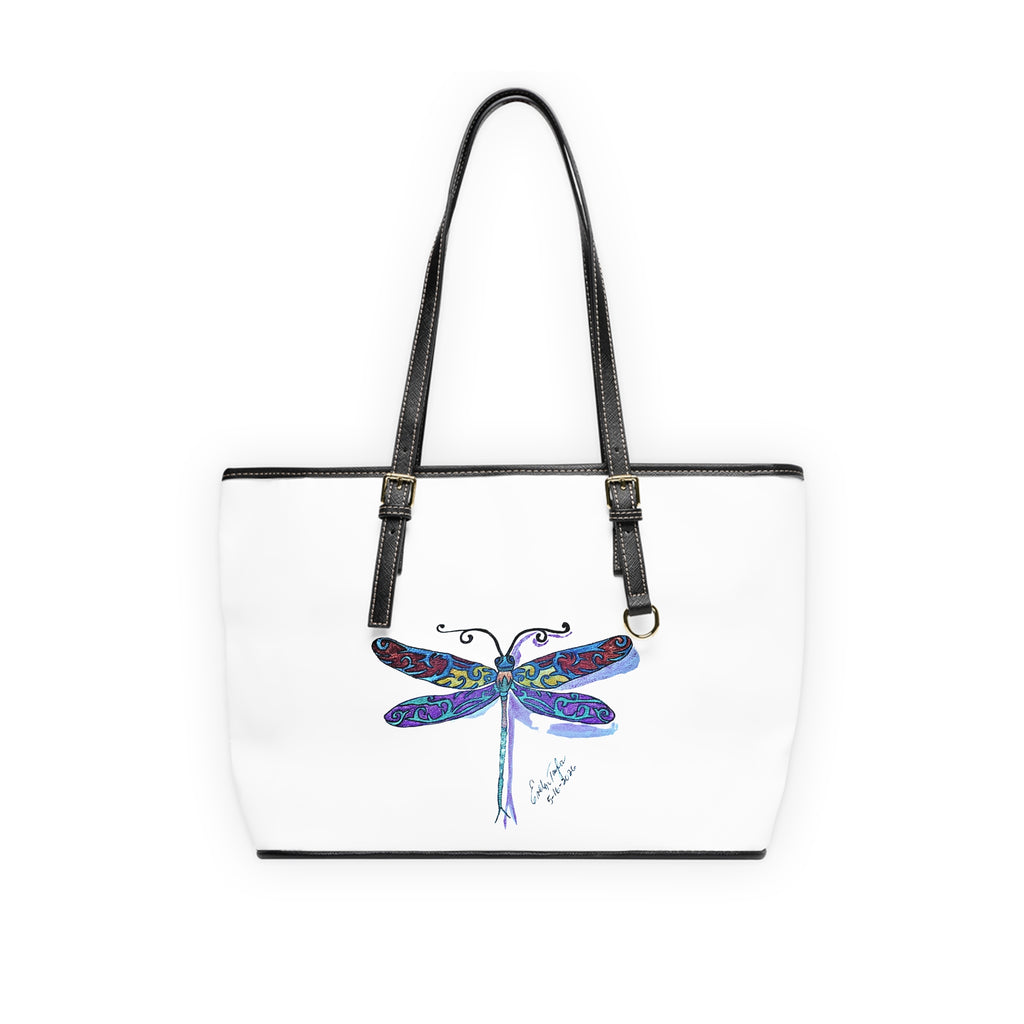 Dragonfly Art PU Shoulder Bag – Colorful Boho Tote for Everyday & Gifts