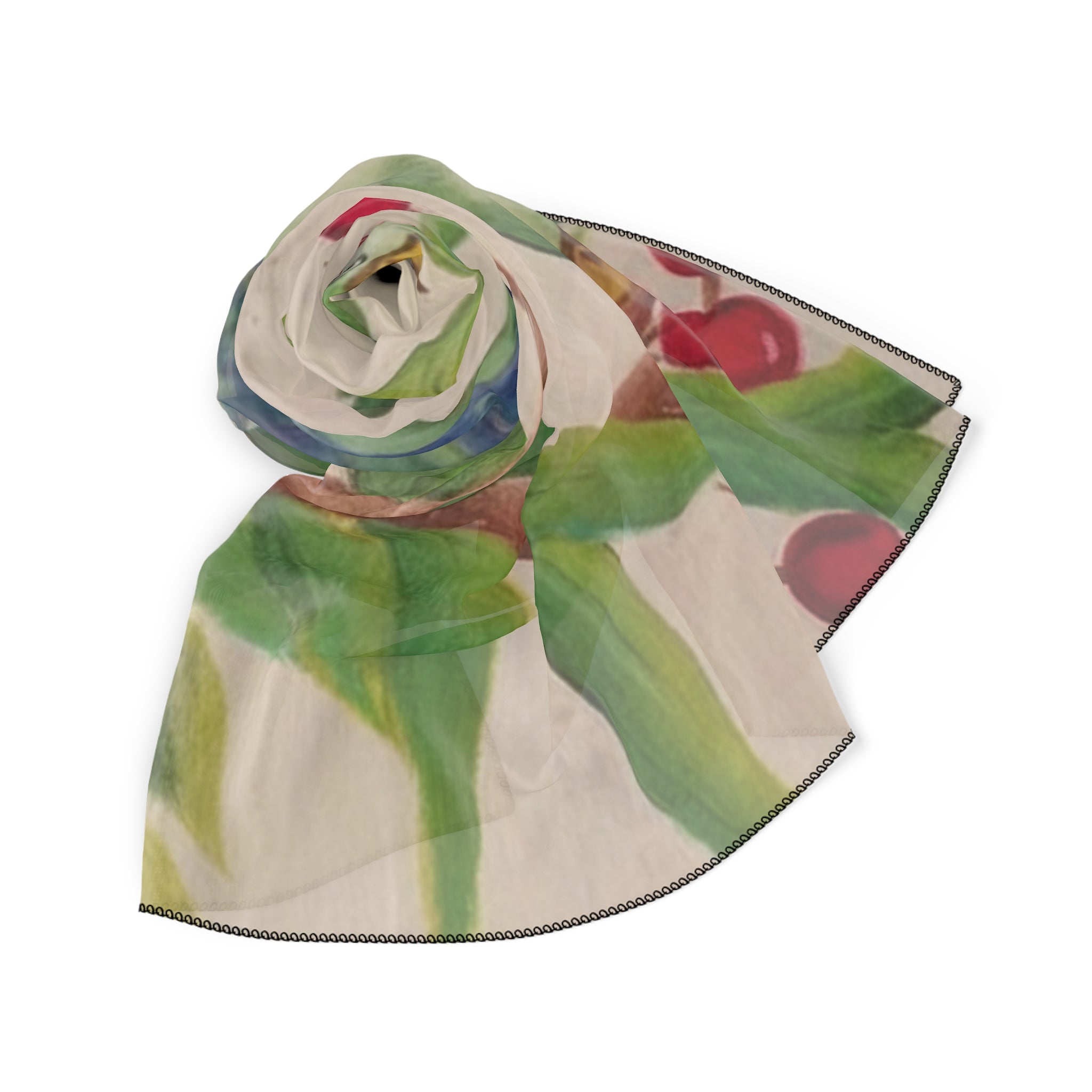Parrot & Berries Silk-Feel Scarf