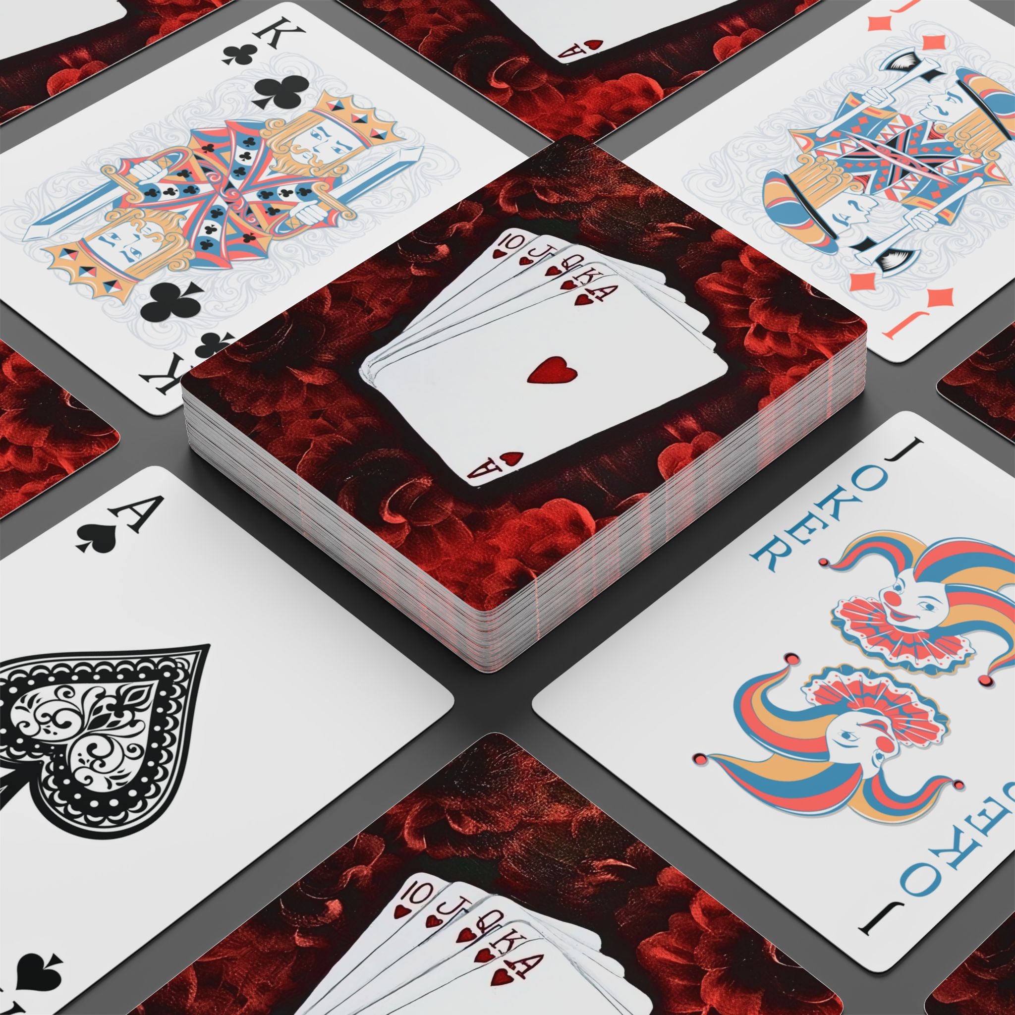 Royal Flush Hearts playing cards | Poker Playing Cards, decorative back