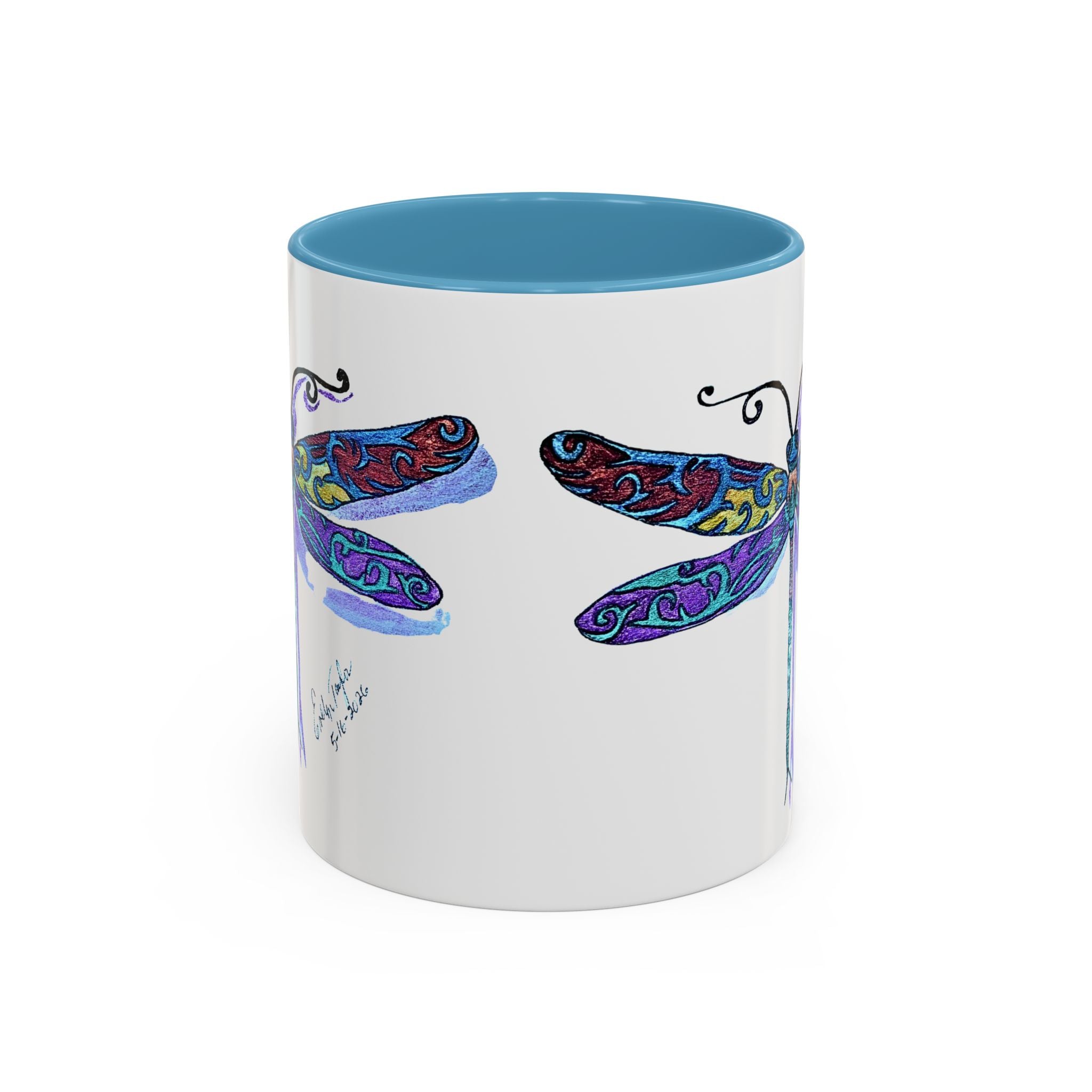 Dragonfly Motif Accent Coffee Mug (11, 15oz)