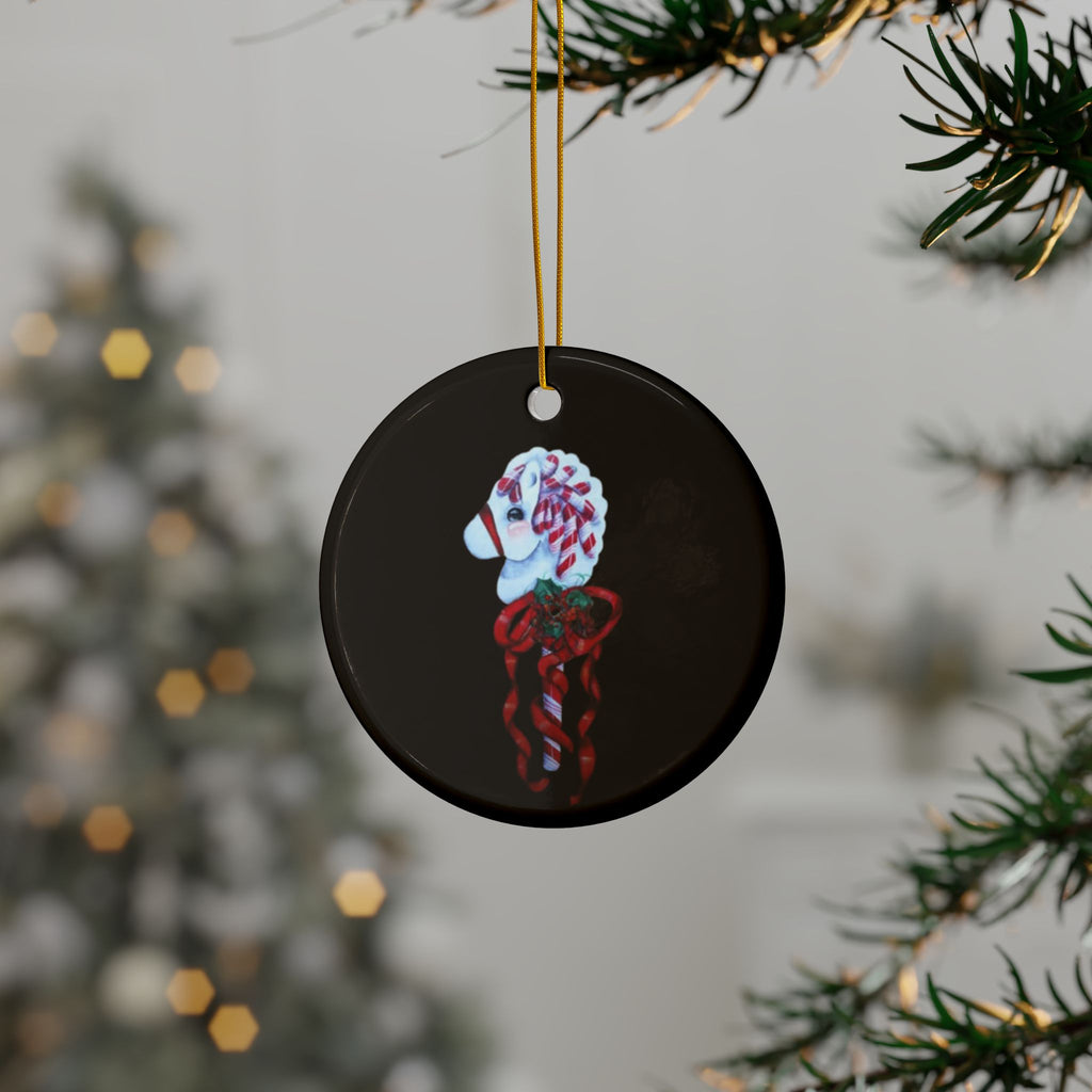 The Candy Cane Hobby Horse — Hand-Painted Holiday Ornament
