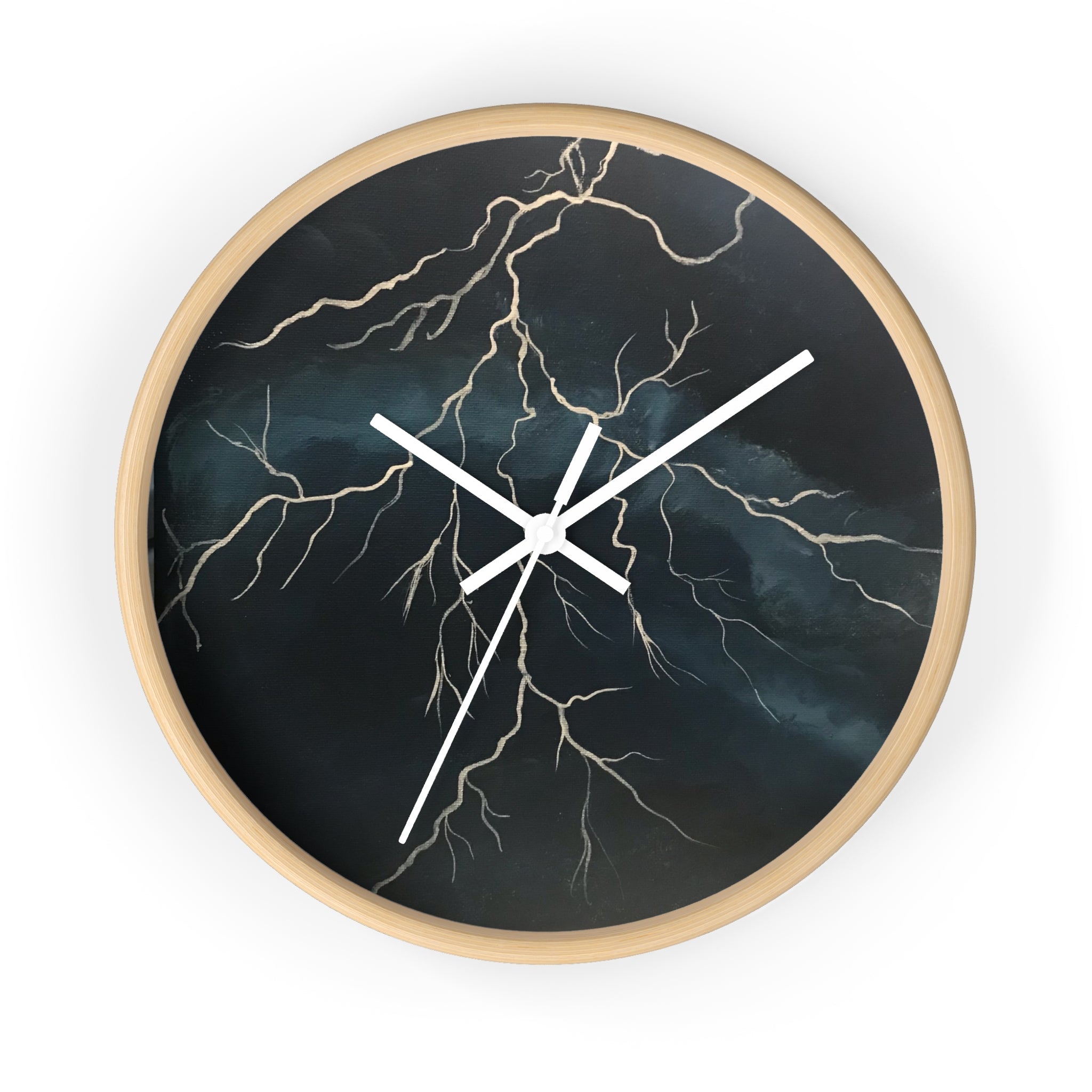 Lightning Storm Wall Clock — Atmospheric Thunderbolt Decor