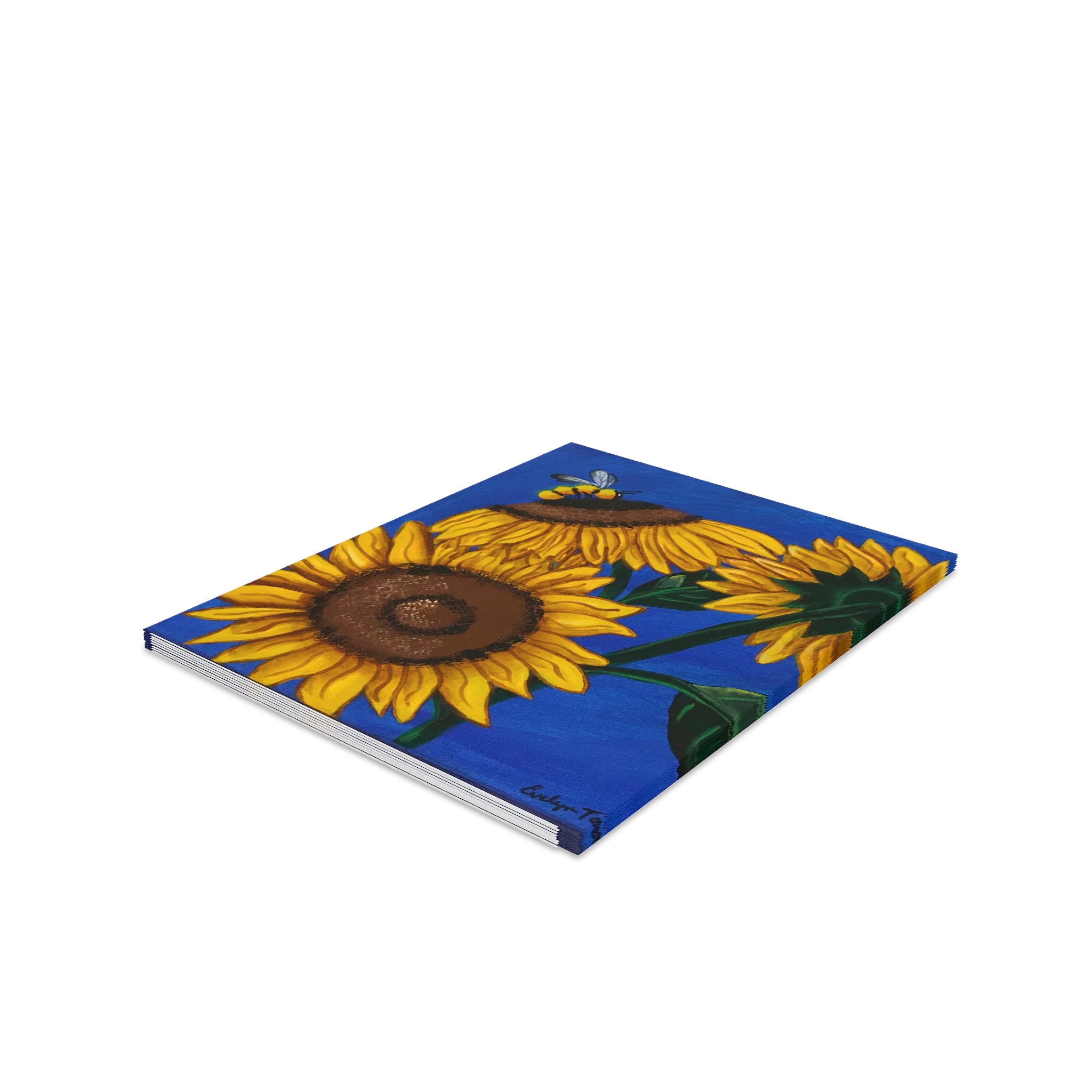 Sunflower Bee Greeting Cards — Blank Note Cards (8/16/24 Pack)