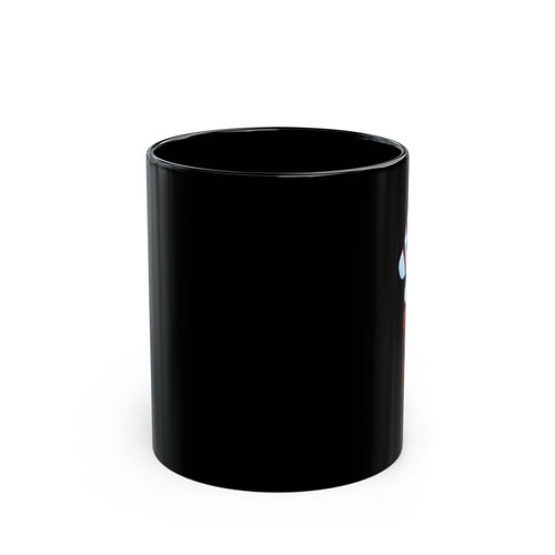 Candy Cane Horse Mug | Black Ceramic Coffee Cup