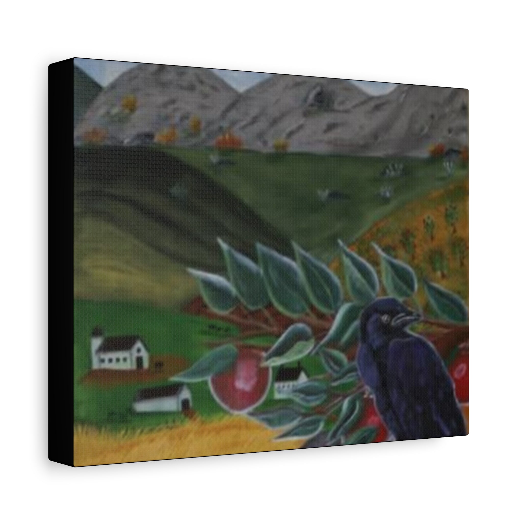 The Raven & the Apple Tree — Original Hand-Painted Art Canvas