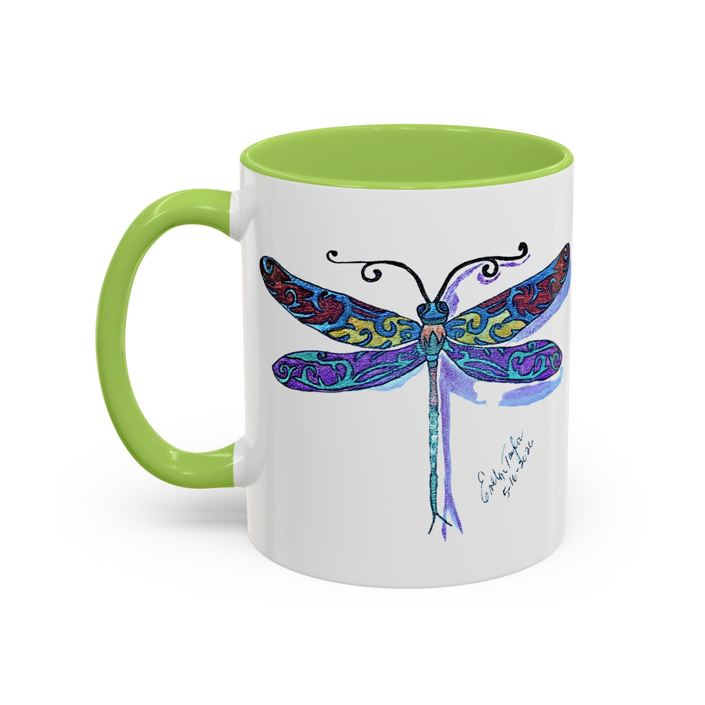 Dragonfly Motif Accent Coffee Mug (11, 15oz)