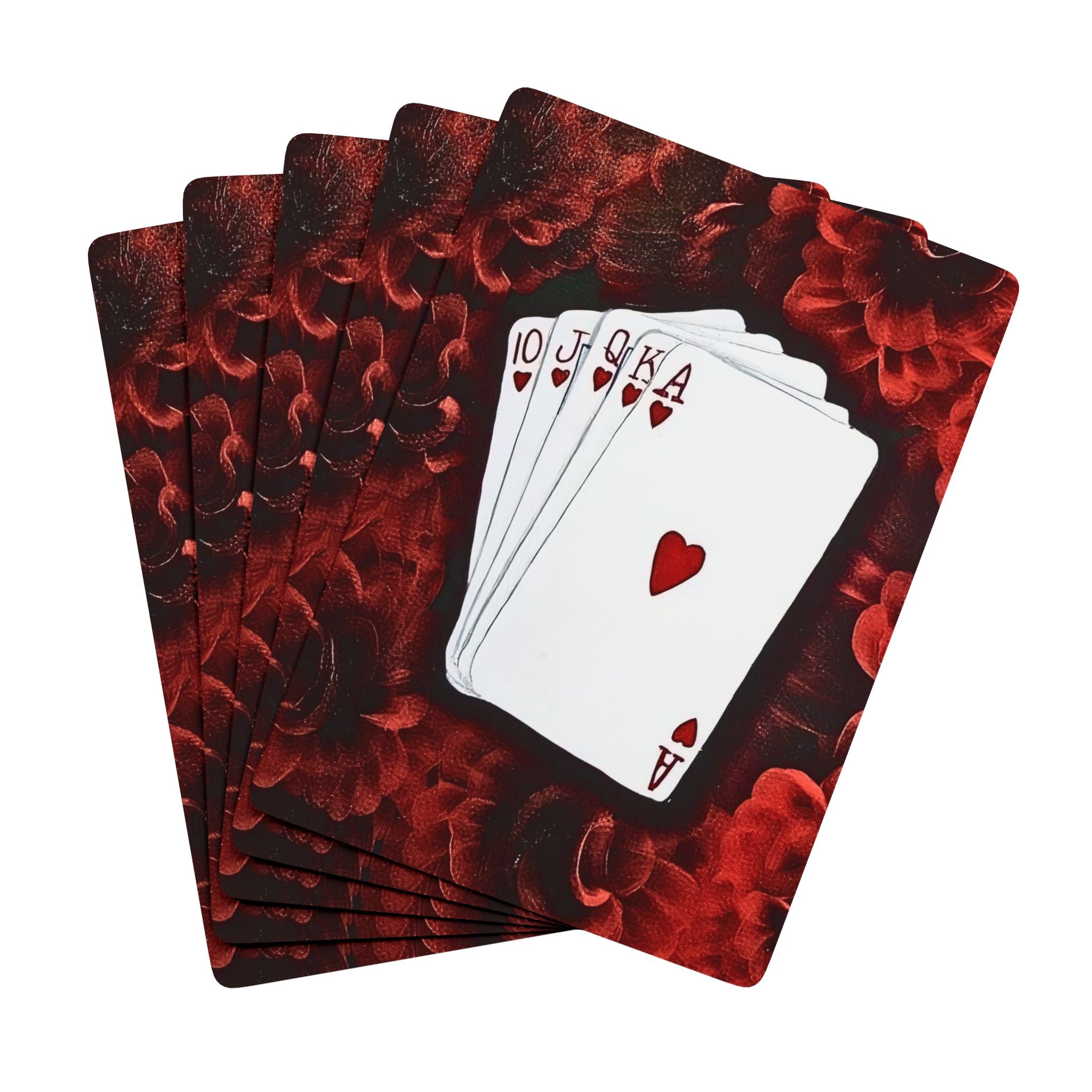 Royal Flush Hearts playing cards | Poker Playing Cards, decorative back