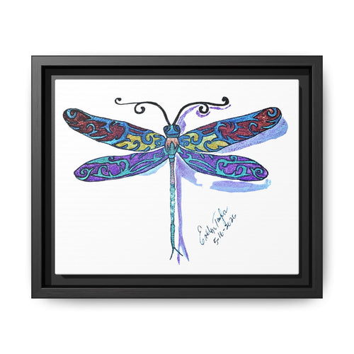 Framed Dragonfly Wall Art — Colorful Matte Canvas Print