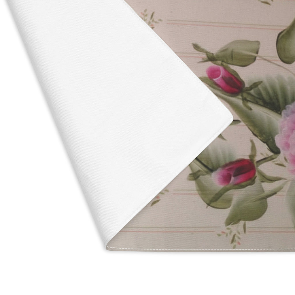 Pink Dragonfly Floral Placemat — Vintage Rose Table Mat