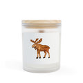 Moose Watercolor Frosted Glass Candle - 11 oz Rustic Woodland Home Decor