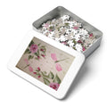 Pink Floral and Dragonfly Jigsaw Puzzle with Tin