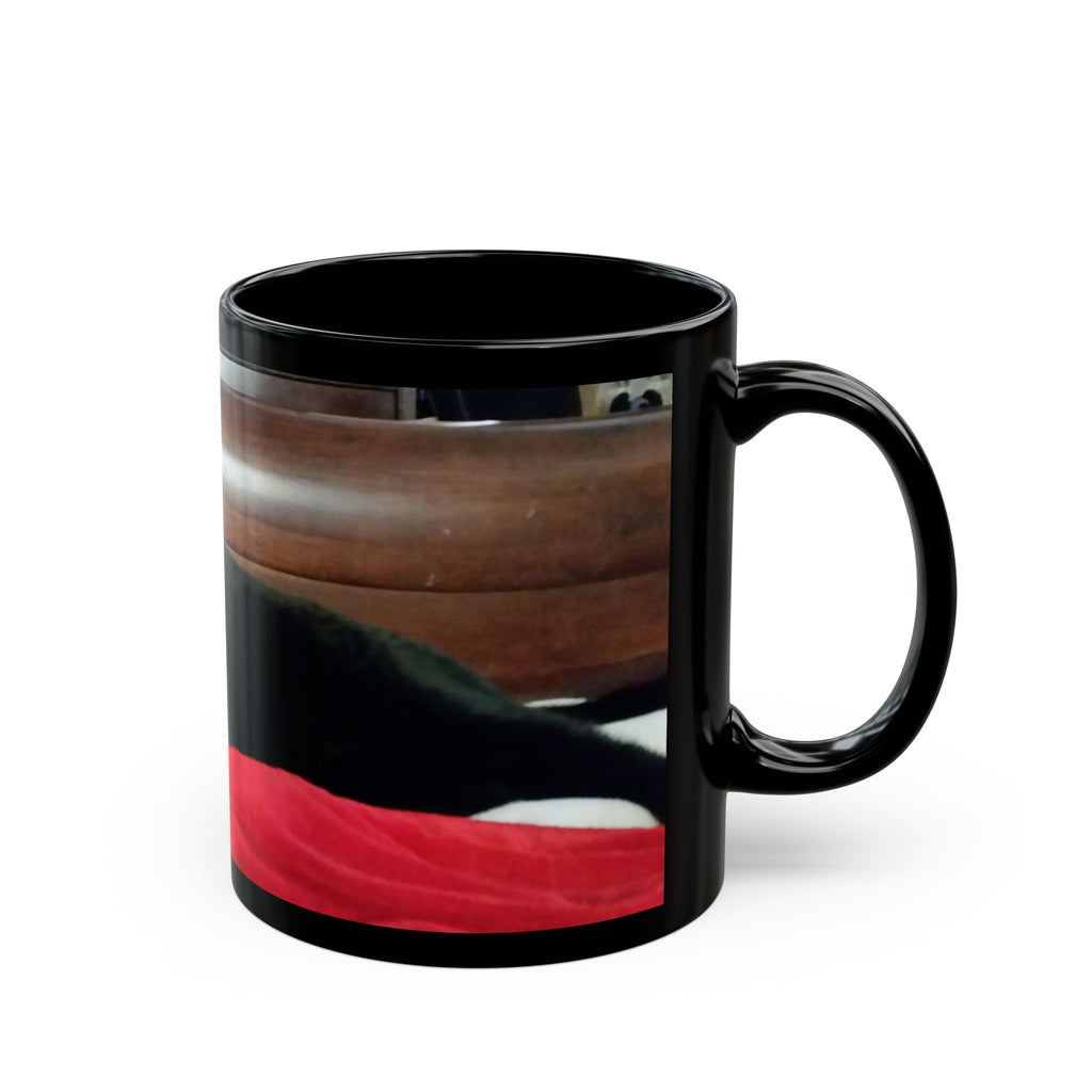 Black Cat Photo Mug - Cute Cozy Cat Coffee Cup (11oz, 15oz)