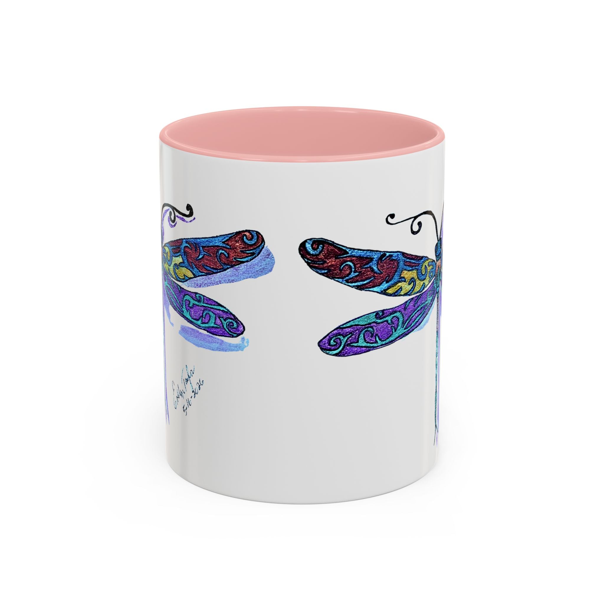 Dragonfly Motif Accent Coffee Mug (11, 15oz)