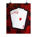 Playing Cards Heart Royal Flush Matte Poster — Casino Art Print
