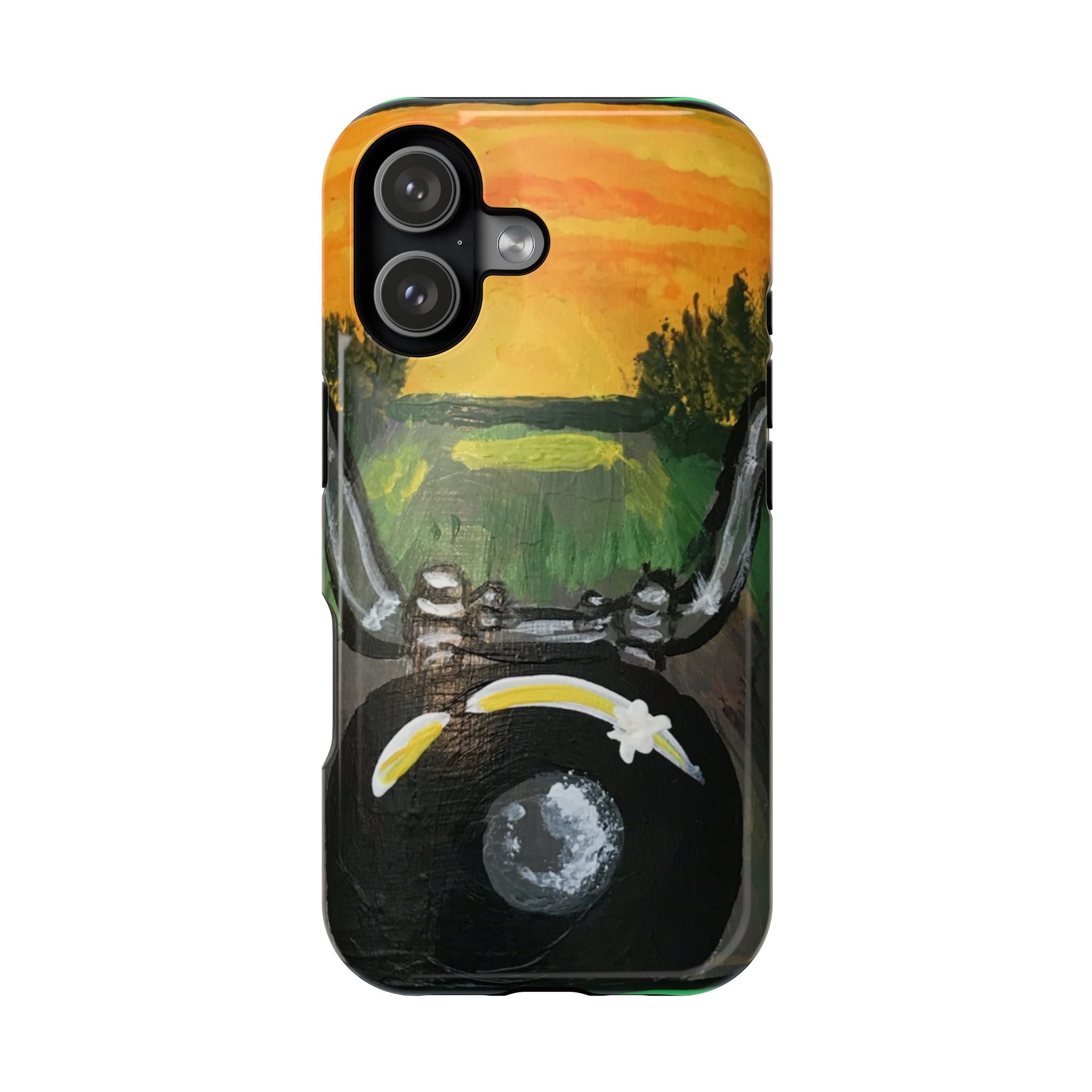 Phone Case — Retro Motorcycle Handlebar Sunset Magnetic Impact-Resistant Case