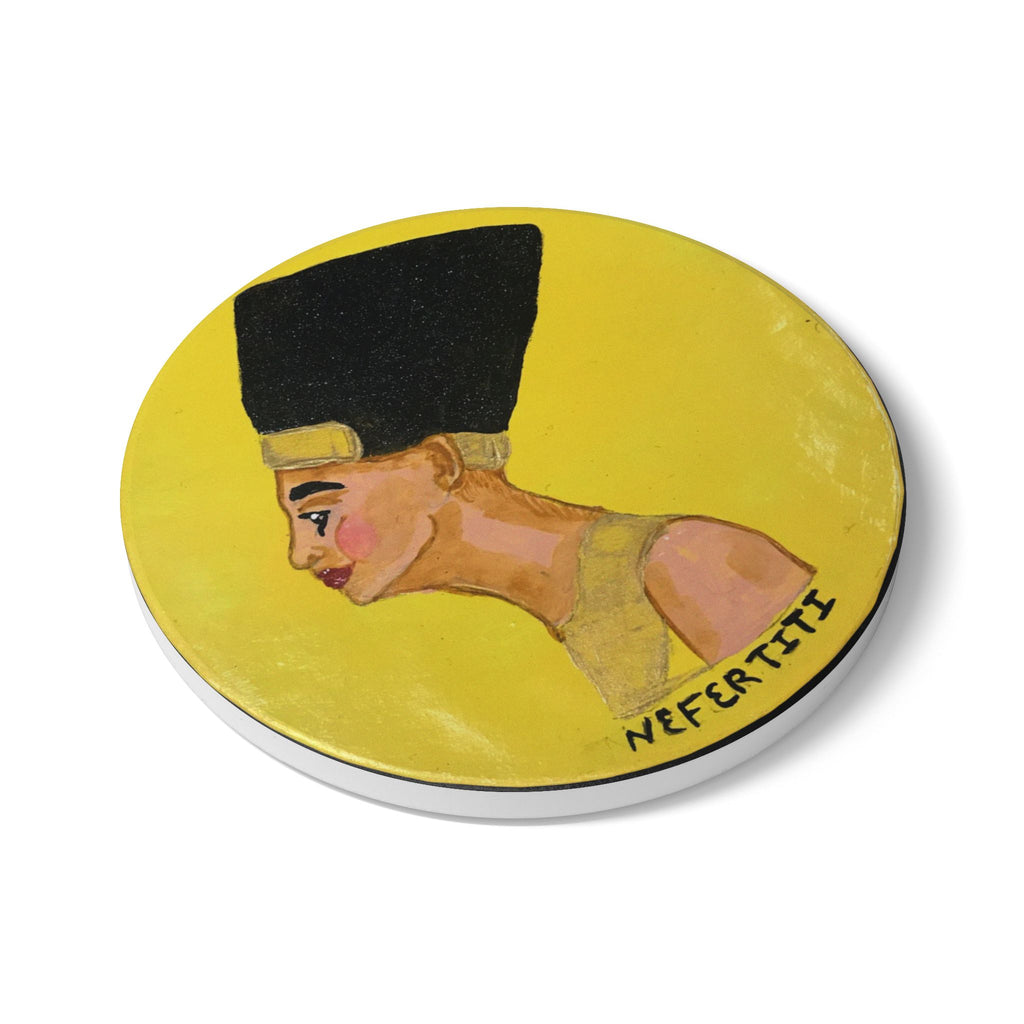 Nefertiti Ceramic Coaster — Egyptian Queen Art Drink Coaster