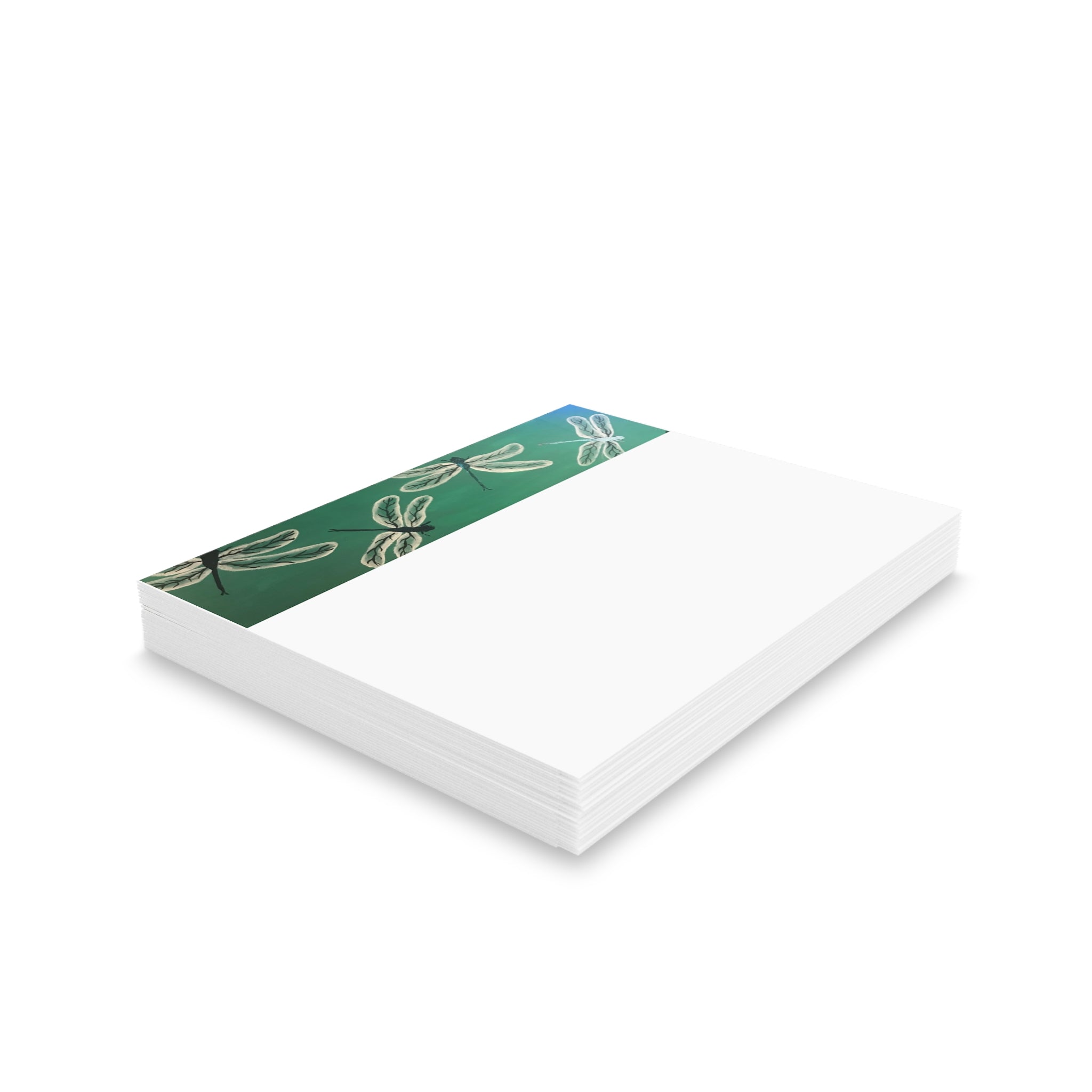 Dragonfly Border Greeting Cards — Blank Note Cards (Pack of 8/16/24)
