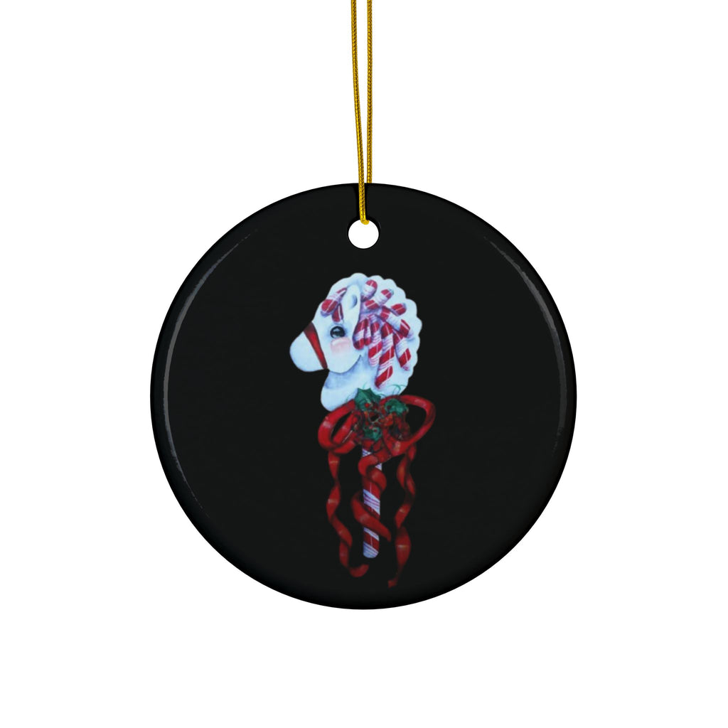The Candy Cane Hobby Horse — Hand-Painted Holiday Ornament