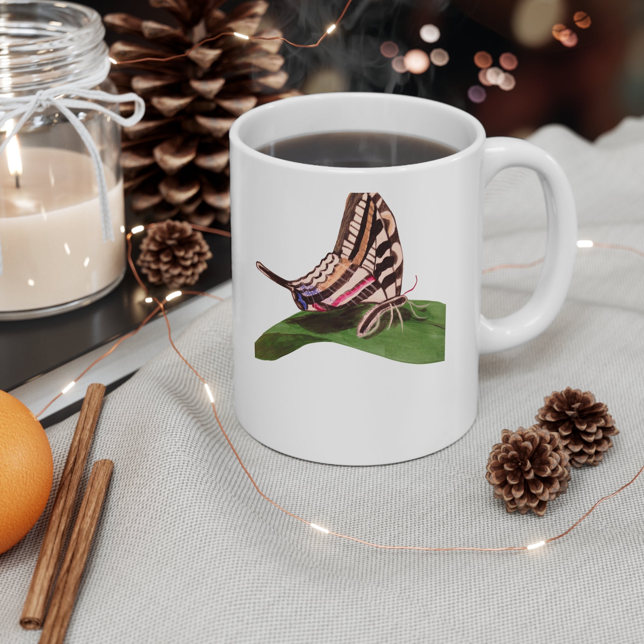 Sunflower Illustration Mug | Floral Botanical Ceramic Coffee Cup