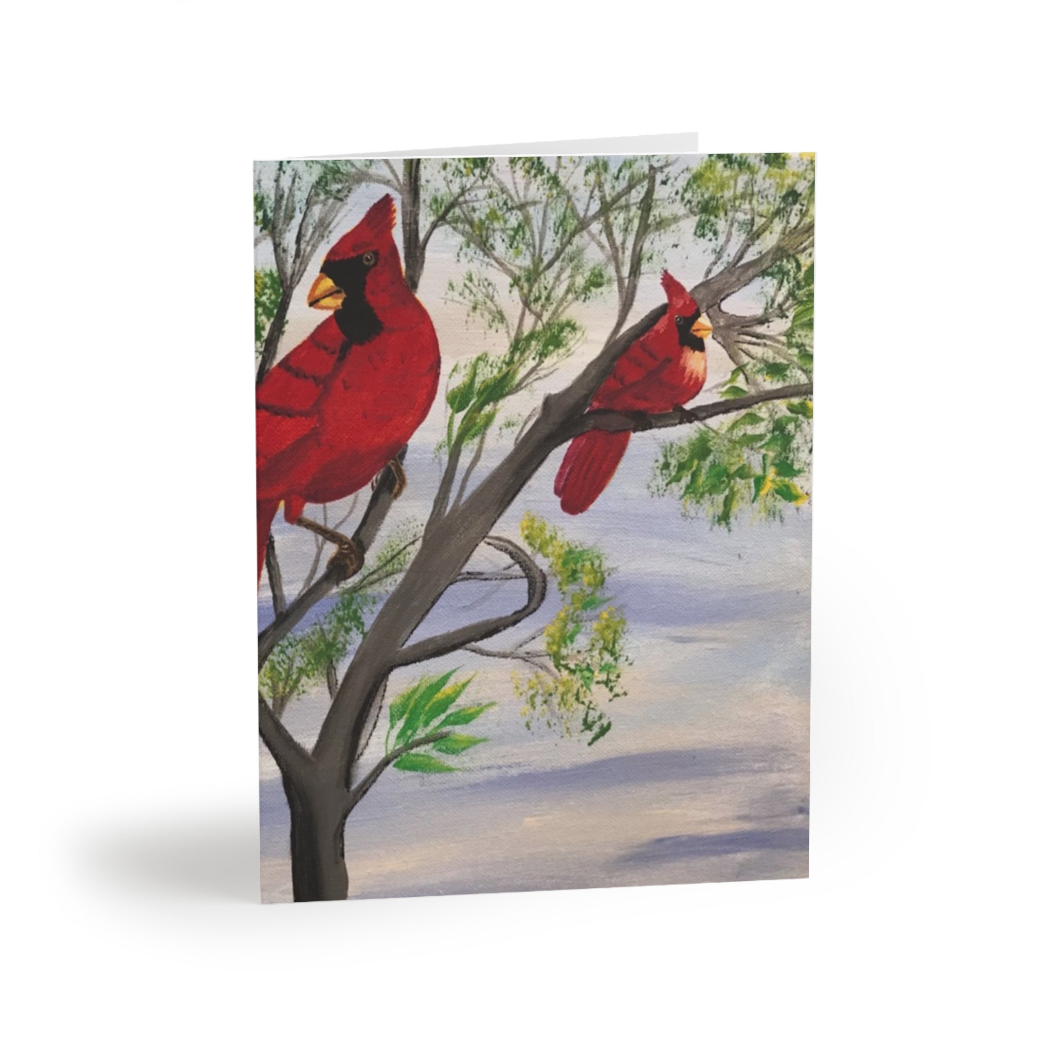 Cardinals in Spring — Blank Greeting Cards (Set of 8/16/24)