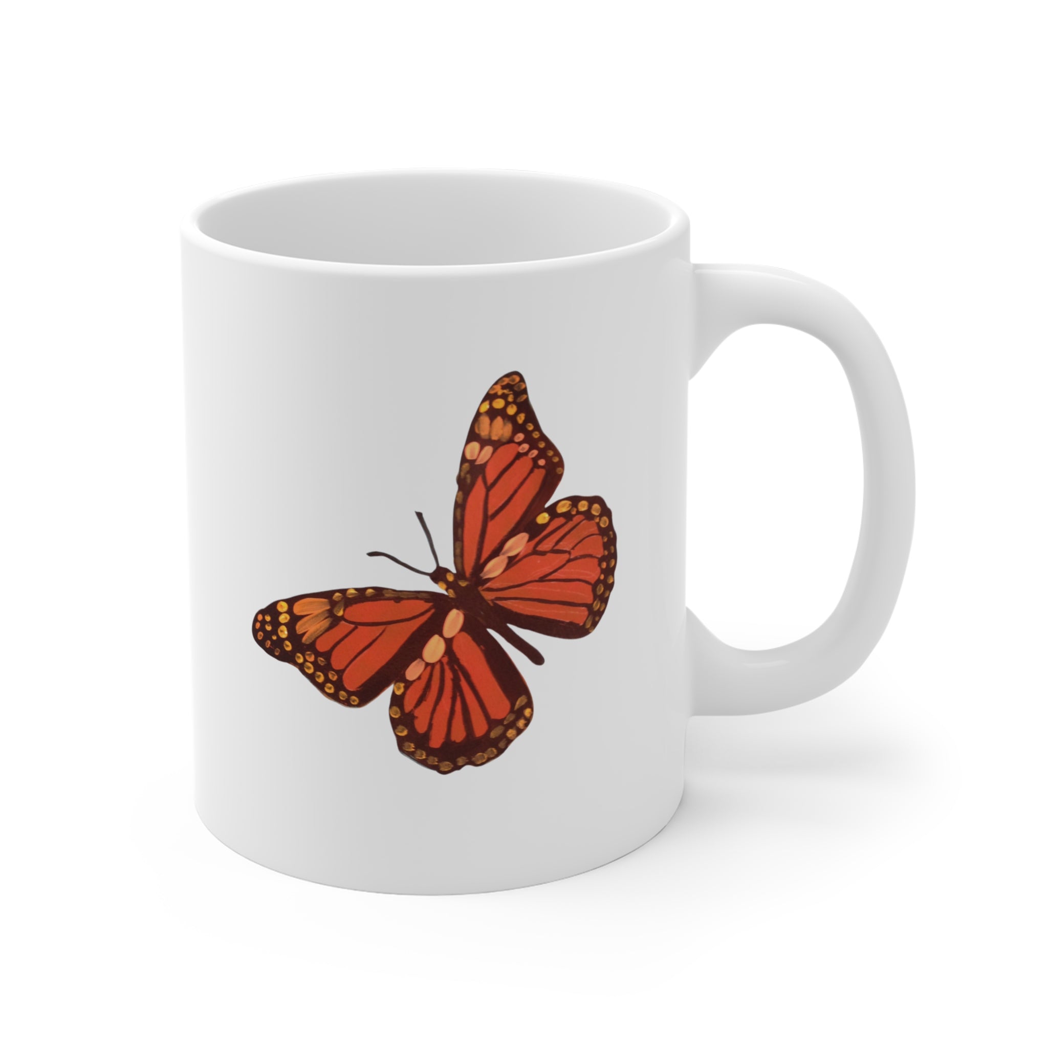 Monarch Butterfly Mug | Orange Butterfly Ceramic Coffee Cup