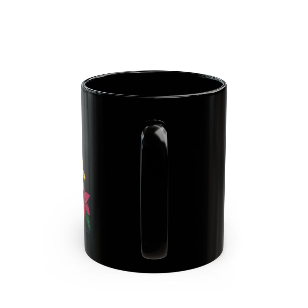 Black Floral Mug – Colorful Lily Bouquet Coffee Cup (11oz, 15oz)