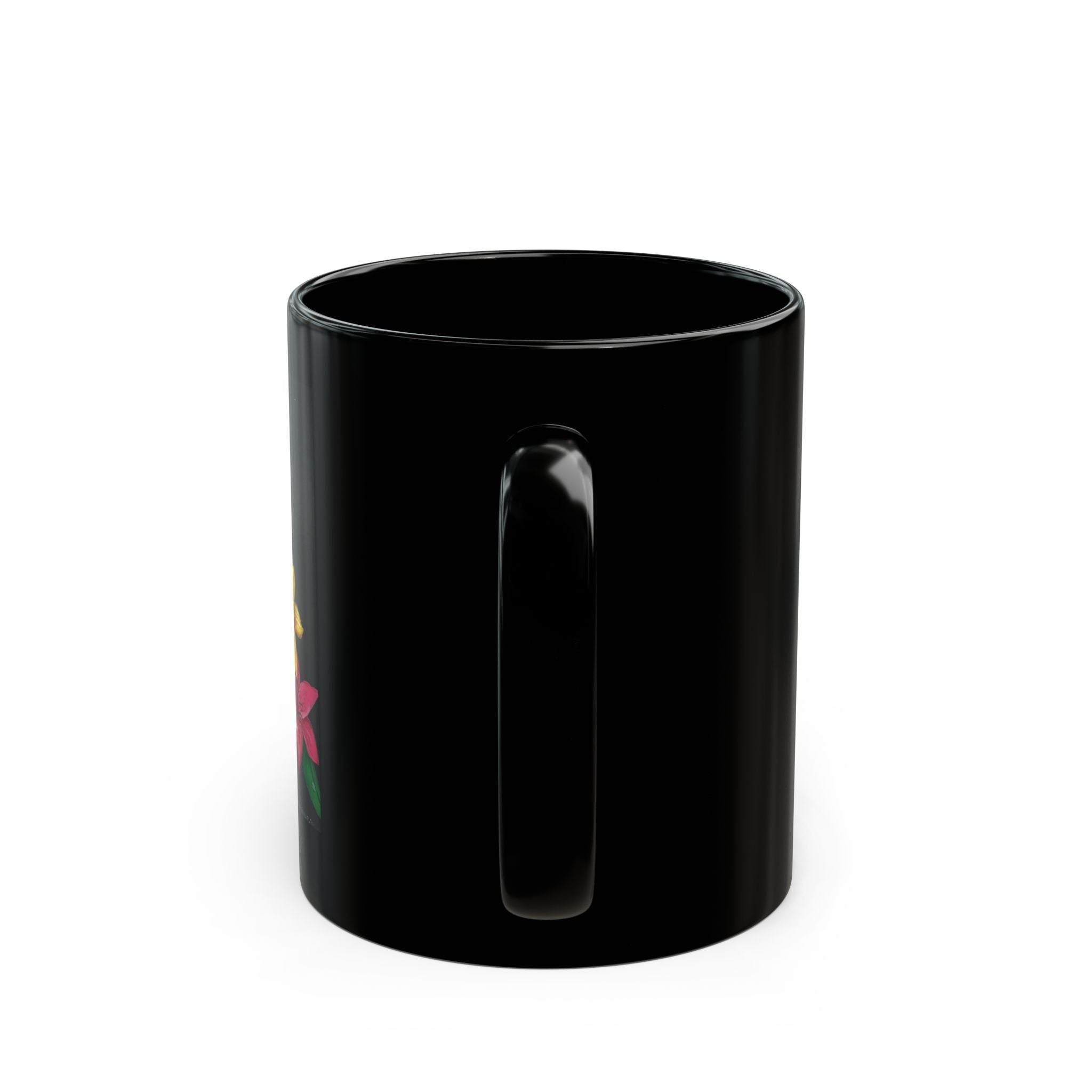 Black Floral Mug – Colorful Lily Bouquet Coffee Cup (11oz, 15oz)