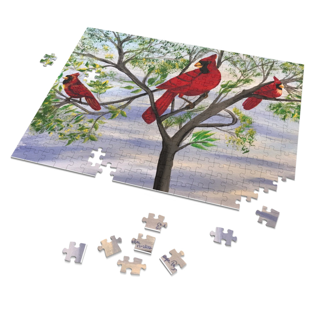 Cardinal Birds Jigsaw Puzzle with Tin — 500-Piece Nature Puzzle Gift