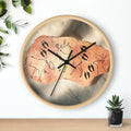 Rustic Deer Petroglyph Wall Clock — Nature-Inspired Cave Art Decor