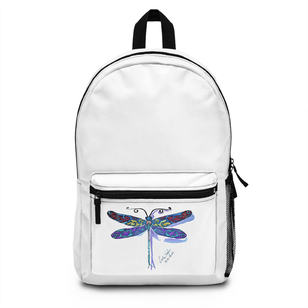 Dragonfly Art Backpack — Colorful Hand-Drawn Dragonfly Print