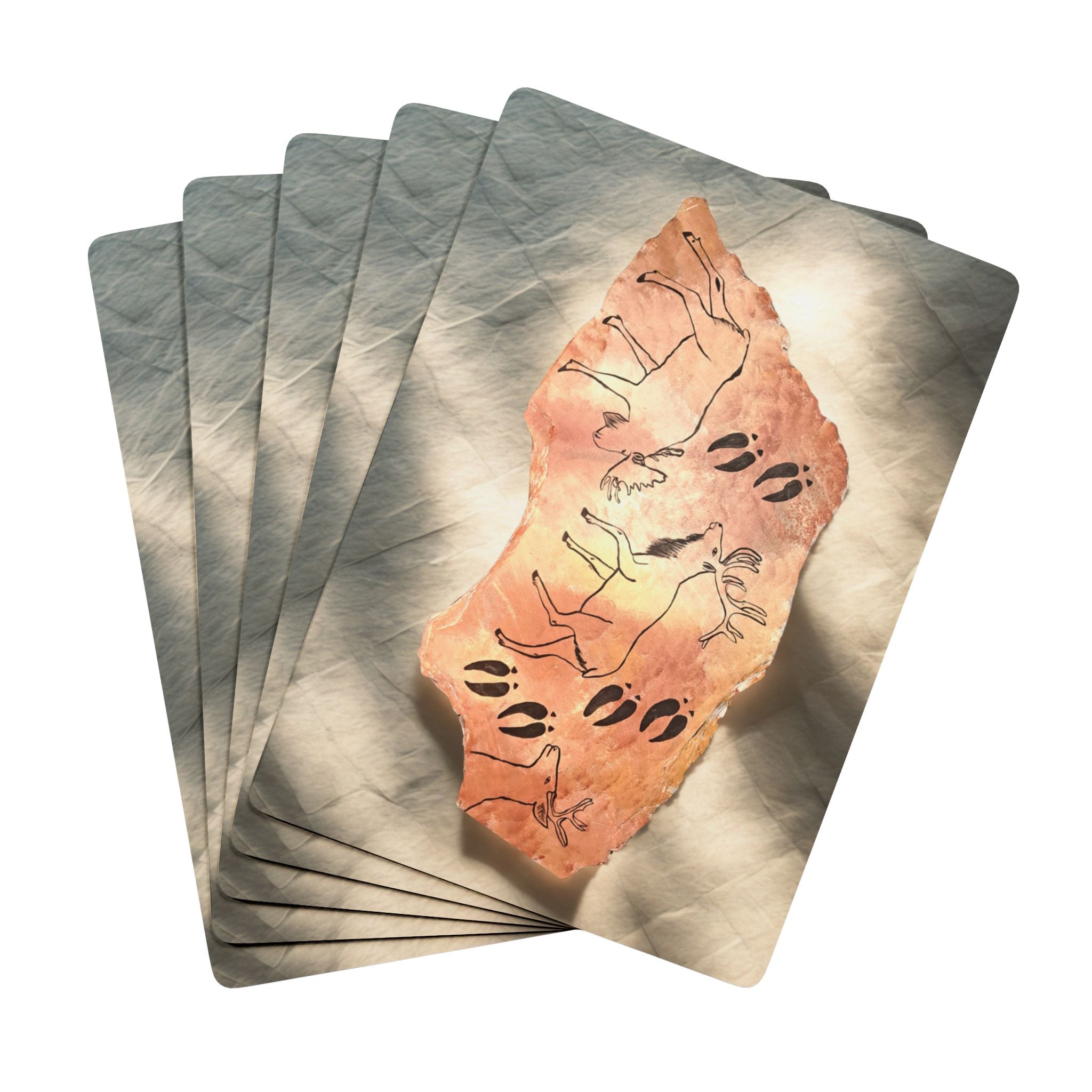 Caveman Art  Petroglyph Poker Playing Cards — Tribal Wall Art, Rock Art Design