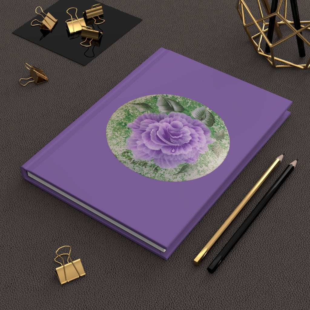 Purple Rose Illustration Hardcover Journal | Floral Notebook