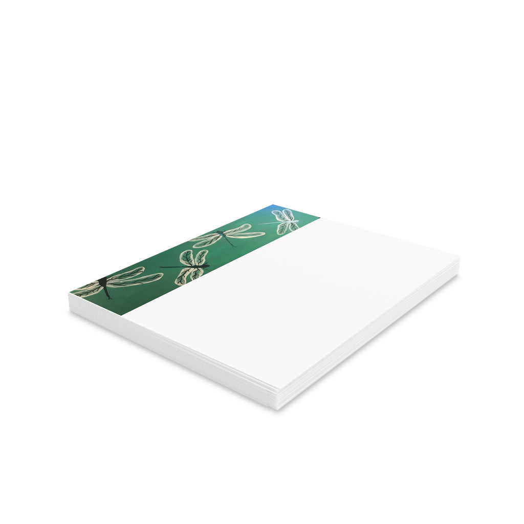 Dragonfly Border Greeting Cards — Blank Note Cards (Pack of 8/16/24)