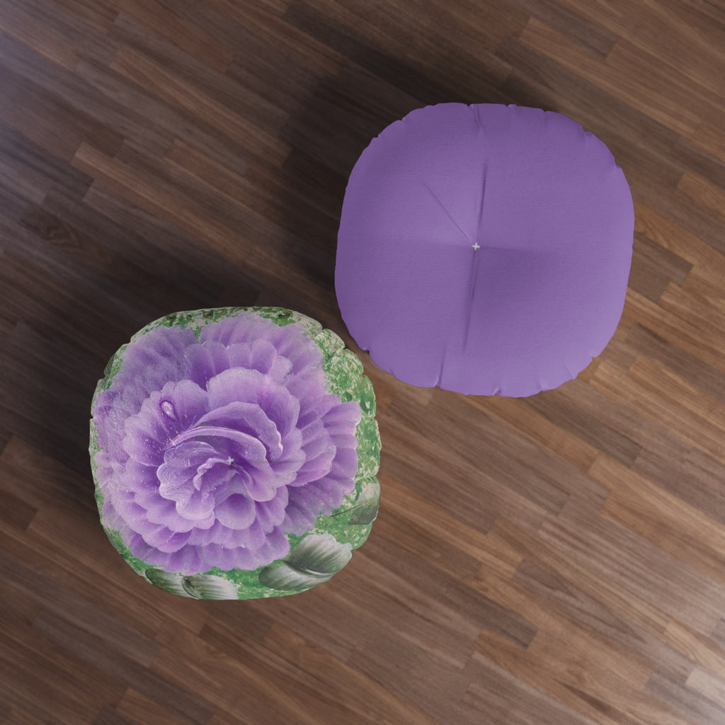 Purple Rose — Round Tufted Floor Pillow