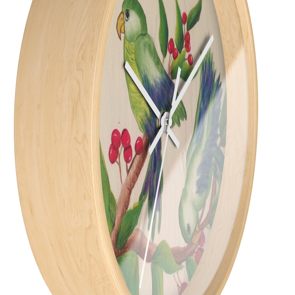 Parrot Garden Wall Clock — Tropical Bird Decorative Clock