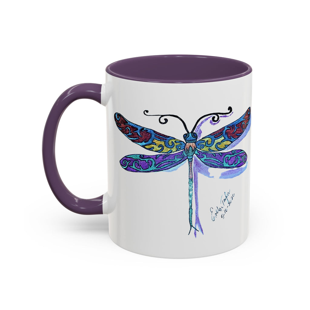 Dragonfly Motif Accent Coffee Mug (11, 15oz)