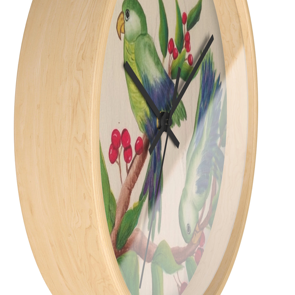 Parrot Garden Wall Clock — Tropical Bird Decorative Clock