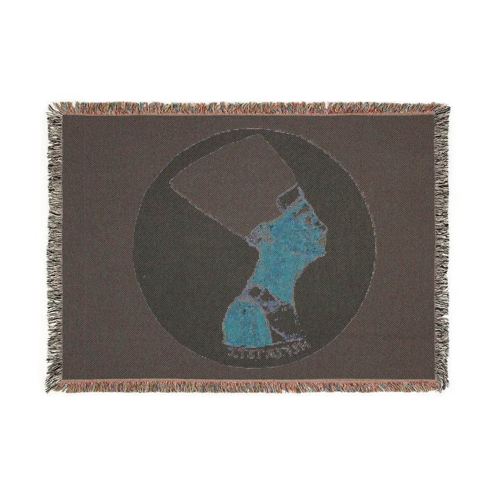 Nefertiti Profile Woven Blanket – Egyptian Queen Throw