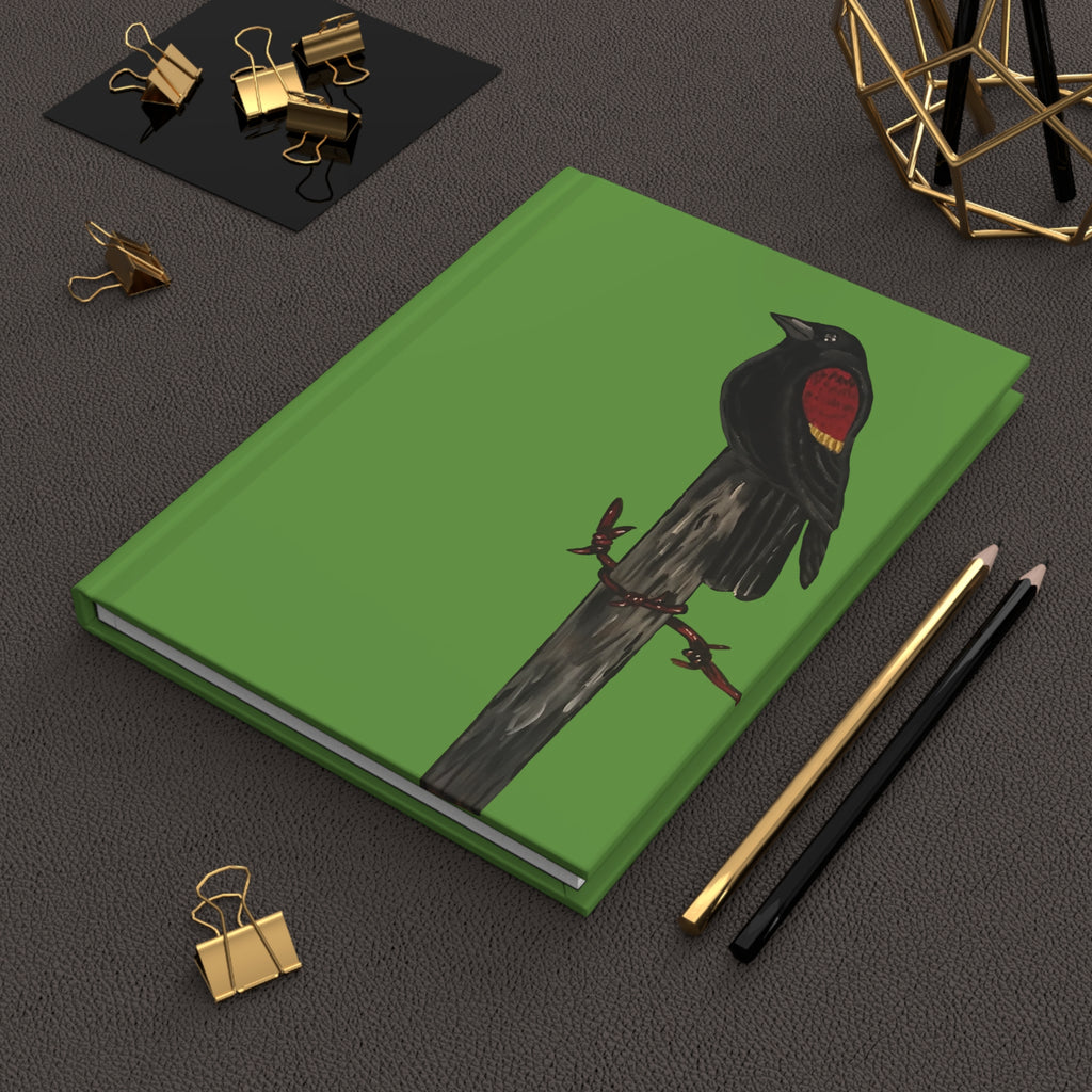 The Red-Winged Blackbird — Original Hand-Painted Art Hardcover Journal