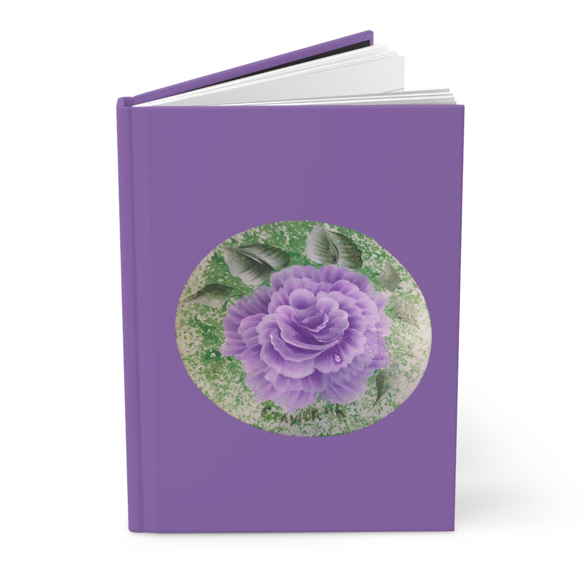 Purple Rose Illustration Hardcover Journal | Floral Notebook