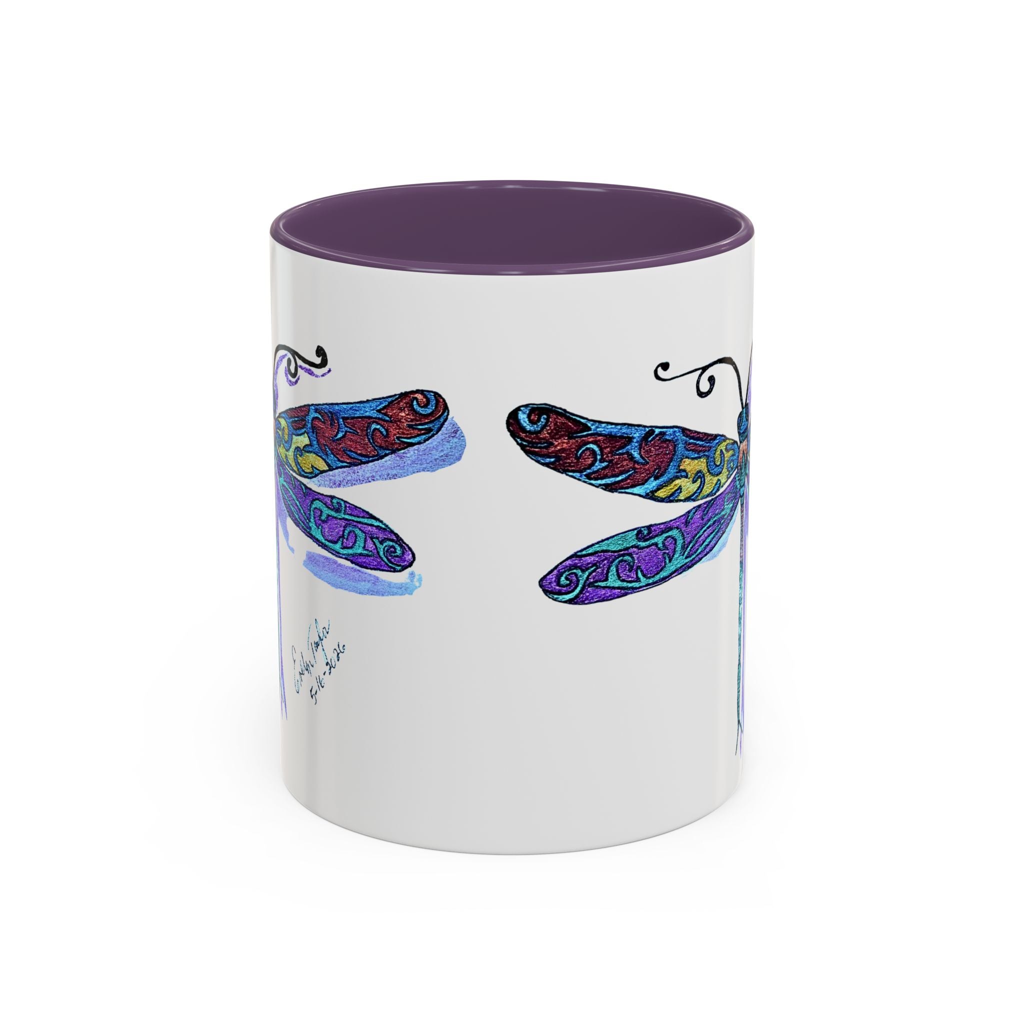 Dragonfly Motif Accent Coffee Mug (11, 15oz)