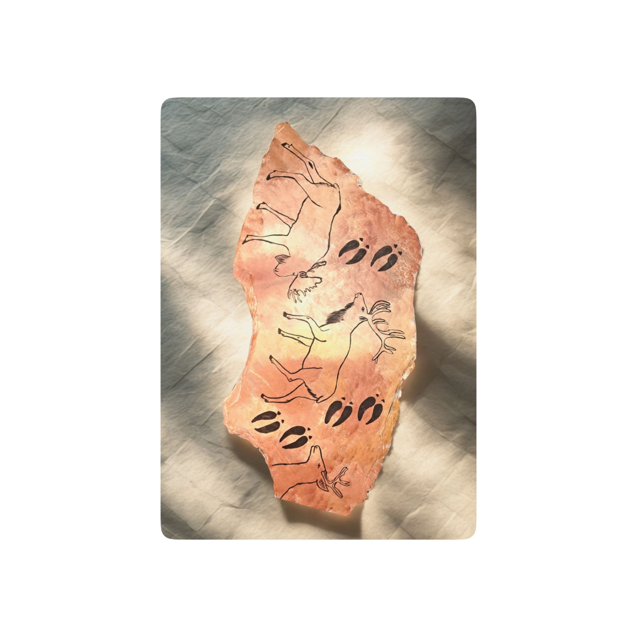 Caveman Art  Petroglyph Poker Playing Cards — Tribal Wall Art, Rock Art Design