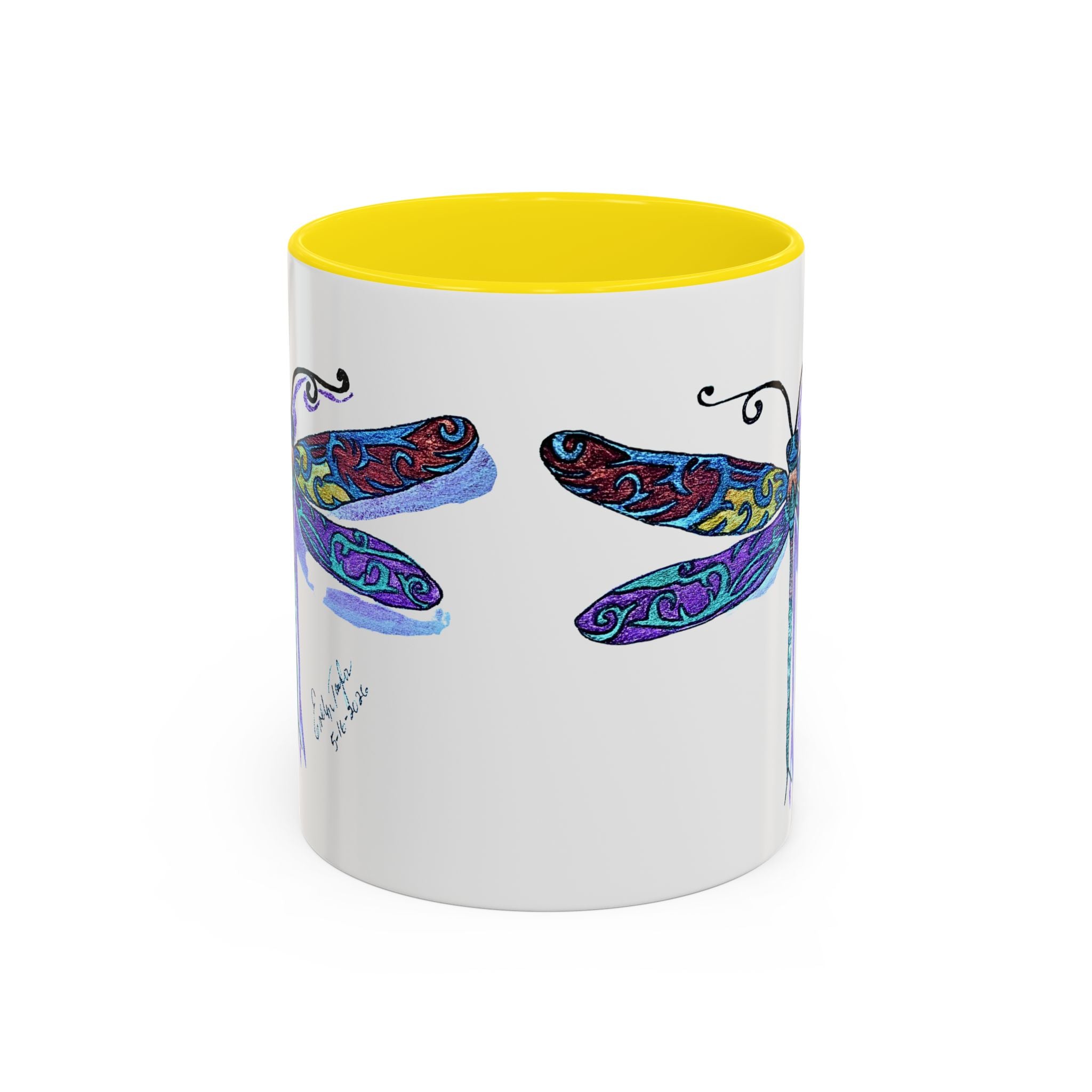 Dragonfly Motif Accent Coffee Mug (11, 15oz)