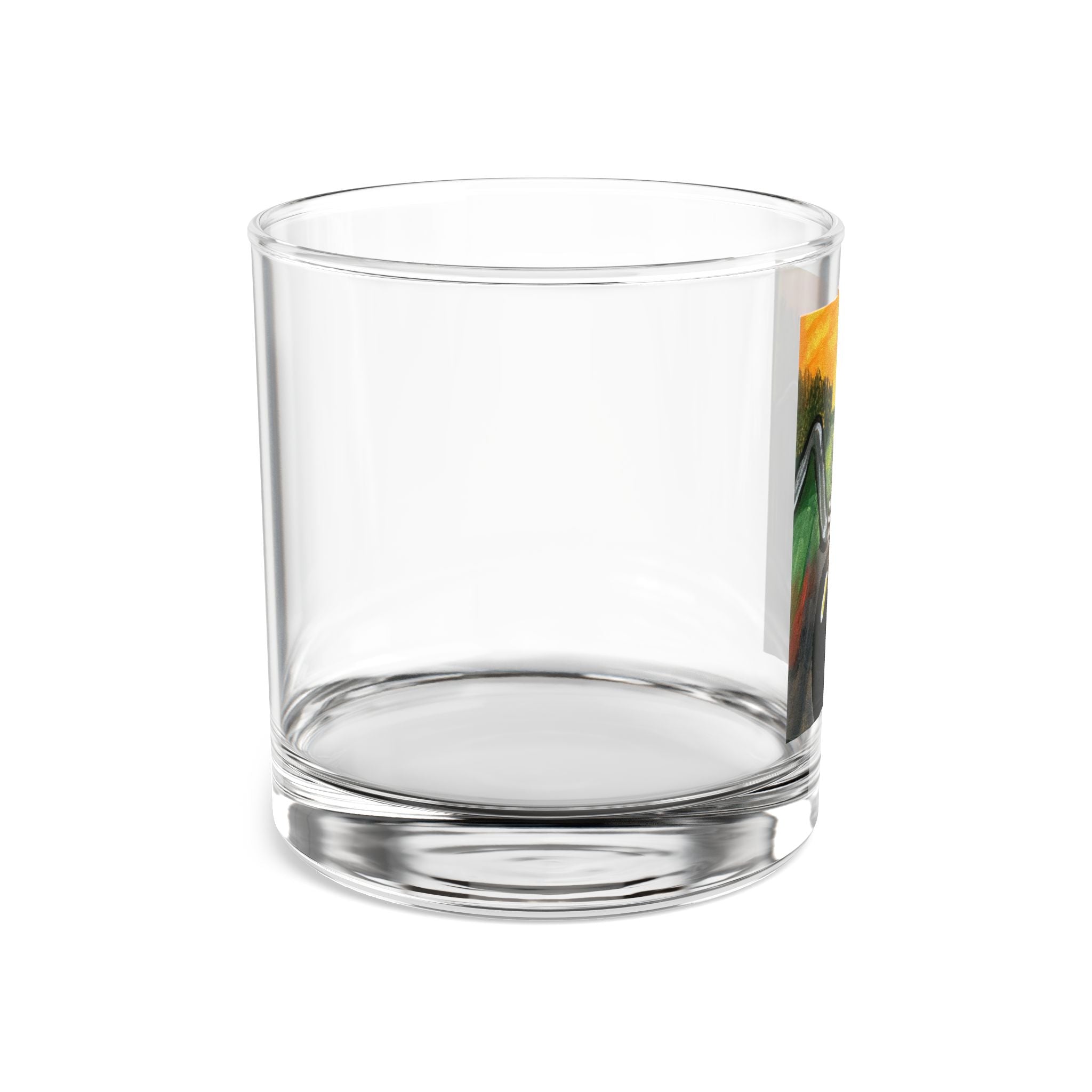 Motorcycle Sunset Rocks Glass — 10oz Whiskey Tumbler with Biker Road Art