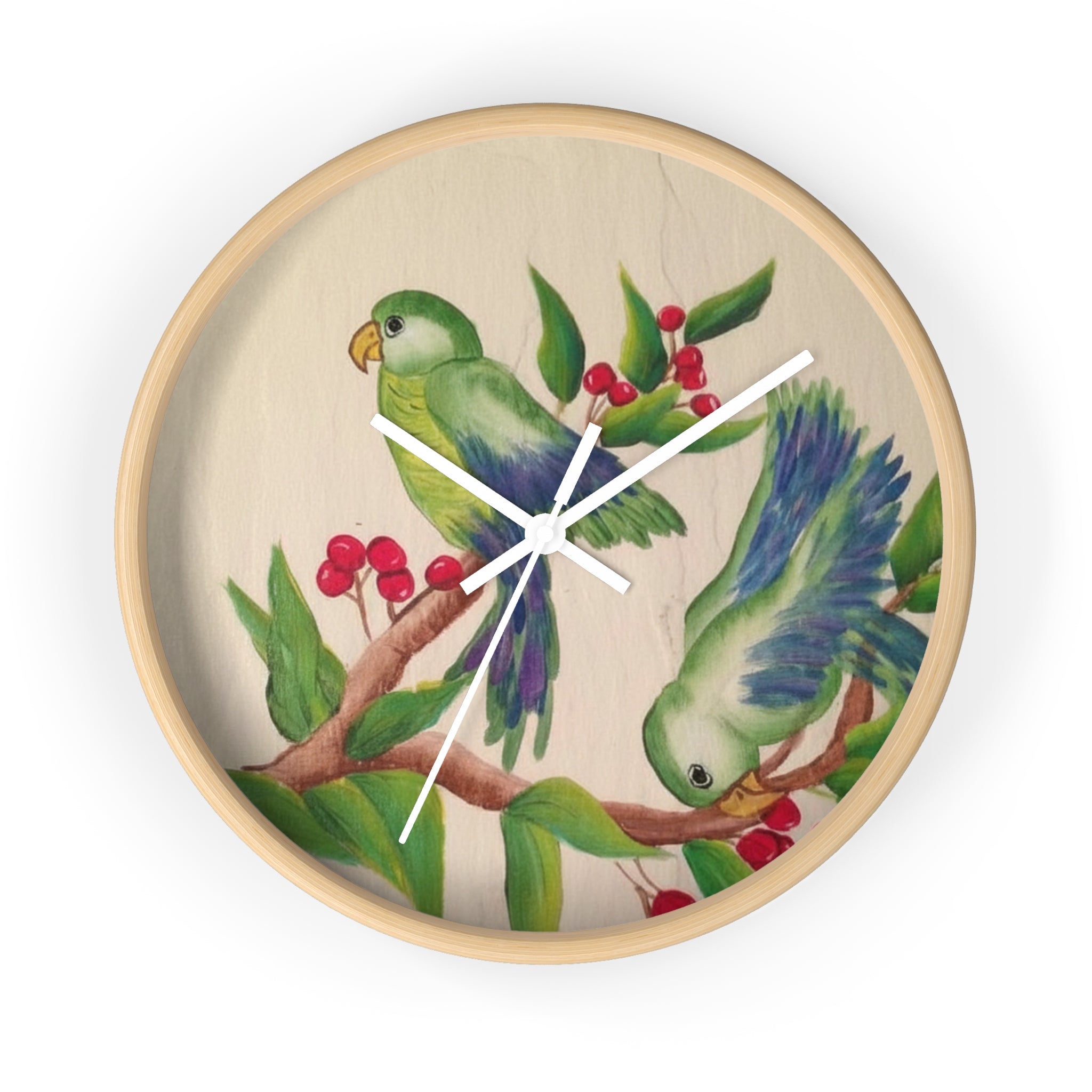 Parrot Garden Wall Clock — Tropical Bird Decorative Clock